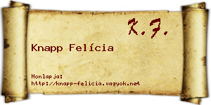 Knapp Felícia névjegykártya